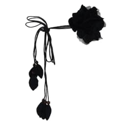 Casual Knotted Waist Chain For Dresses Lady Thin Waist Belt Long Tassel Braid Waistband Elegant Handmade Big Flower Decorative