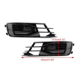 Artudatech 2PCS Front Bumper Foglight Cover Grill Fit for Audi A6 C7 2014-2018 Black Chrome