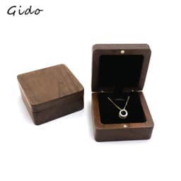 Black Walnut Small Jewelry Gift Packaging Storage Box Window Jewelry Box Fashion Pendant Necklace organizador de joyas
