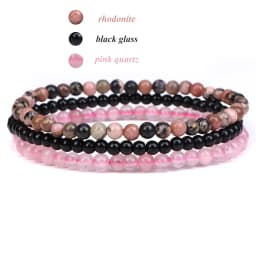 3pcs/Set Natural Stone Beaded Bracelet 4mm Lapis Lazuli Agat Bead Bracelets Couple Yoga Mini Bracelet for Men Women Jewelry Gift