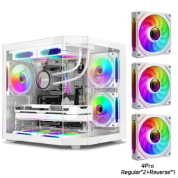 Power Train Star Realm M-ATX Desktop Case Three Sided Glass Panoramic Sea View Room Without Pillars 240 Water Cooler PC Case