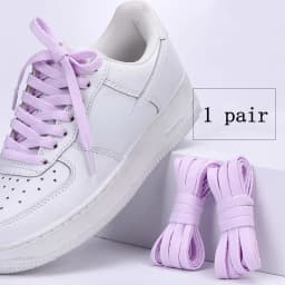 1pair Classic Basics Flat Shoelaces Sneakers Shoelace Canvas Shoes Basketball Shoe Laces Black White Color Shoes Accessories