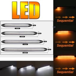 2Pcs/set Universal Car DRL LED Daytime Running Lights Waterproof Headlight Strip White/RGB Sequential Flow Turn Signal Light