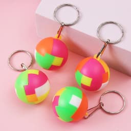 10Pcs Geometrical Puzzle Ball Keychain Educational Toys for Kids Birthday Party Favors Guest Gifts Giveaway Goodie Fillers
