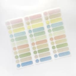 JIANWU 3 Sheets DIY Journal Material Solid Color Plaid Label Sticker INS Scrapbooking Collage Decoration Stationery Stickers