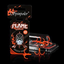 Spinpoler Flame Treble Hook UV Orange/Green Coated Point Treble Hooks 2X Strong Black Nickel Soft Lure Swimbait Pesca Tackle