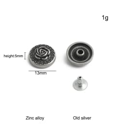 20/50/100PCS Old silver Flower/Round Conchos Screw Back Rivets For Bags Belt DIY Doll Clothes Sewing Riveting Button Accessories