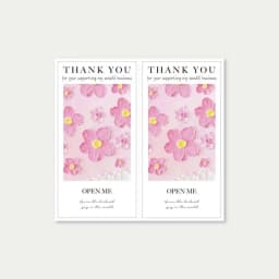 50PCS 5x10cm Rectangle Self-adhesive Thank You Sticker For Small Business Gift Box Seal Label Greeting Package Wholesale Supply