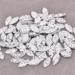 JUNAO 100pcs 7*15mm Crystal AB Flatback Rhinestone Horse Eye Decoration Crystal Stones Non Hotfix Resin Strass for DIY Crafts