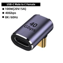USB C Converter Thunderbolt Type C Adapter USB 4.0 Female to Male Right Angle Elbow USBC Earphone Audio Data Charge Extender