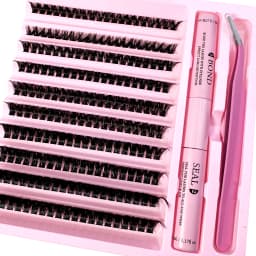 DIY Lashes Extension Kit Lash Bond and Seal Remover Eyelashes 200 PCS Clusters Makeup Tools for Gluing Lashes Gluing Glue