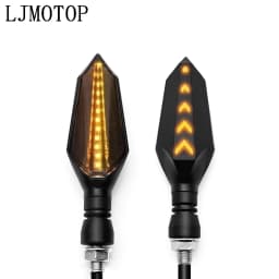 Universal Motorcycle LED Turn Signal Lamp Sequential Flowing Flash Indicator Lights Amber Running Light