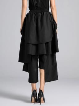 EAM Black Irregular Patch High Elastic Waist Calf-Length Pants New Trousers Women Fashion Tide Autumn 2026 30A3161