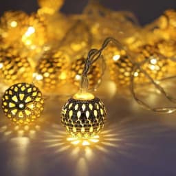 3M 5M 10M Moroccan Silver Metal Balls LED Fairy String Lights Battery USB Operated Wedding Christmas Outdoor Room Garland Deco