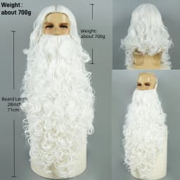 REEWES Santa Claus Beard Wigs Set,Eyebrows Moustache Accessories,Blonde Synthetic Wig,Christmas Costume Hair,Old Men Dress
