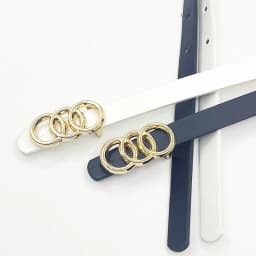 A Set of Thin Waist Belts with Golden Three-loop Buckles. It's a Versatile Style Suitable for Spring and Summer, and Can Be Pair