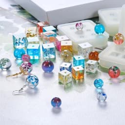 6Styles Transparent Rectangle Silicone Bead Mould Square Ball 6 Hanging Holes DIY Epoxy Jewelry Mold Resin Molds For Jewelry