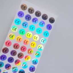 1cm Round CE Sticker White/Silver/Hologaphic/Clear Base Circle Label 500pcs