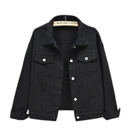 2026 New Women's Blue Denim Jacket Single-breasted Lapel Coat Fashion Casual Tops Green Black Red Outerwear Female Overcoat