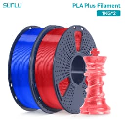 SUNLU 2Roll PLA Plus/Clear Filament 1.75mm +/- 0.02 mm 1kg Spool (2.2lbs) Neatly Arranged No Knot Filament Fit Most FDM Printer