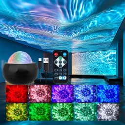 New LED Projector Night Light Starry Sky Atmosphere 7 Modes Remote Ocean Wave Light for Bedroom Decor Baby Lamp Home Kids Gift