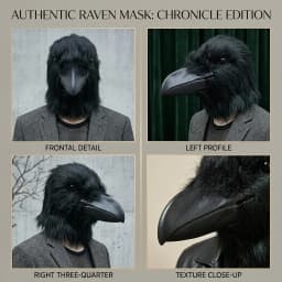 Unique Shaggy Feather Raven Mask Creative Black Animal Costume Accessories For Halloween Party Cosplay Themed Event
