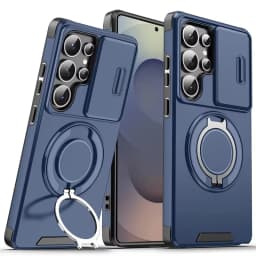 Magnetic Ring Stand Phone Cases For Samsung Galaxy S26 S25 S24 S23 S22 Ultra Plus S21 FE Case Slide Camera Protector Armor Cover