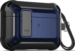 For Airpods 4/Pro 2/AirPods 1/2/3 Case with Lock, Rugged Shell Military Armor Protective Cover Wireless Earphone With Keychain