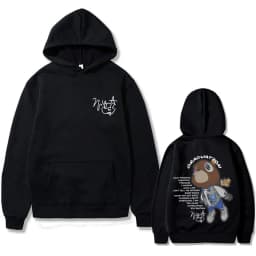 Kanye West Graduation Bear Double Sided Printed Hoodie Men Women Fashion Hip Hop Cool Sweatshirts Unisex Fleece Cotton Hoodies