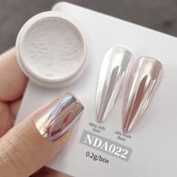 NICOLE DIARY Moonlight Mirror Nail Powder Aurora Silver Glitter Metallic Effect UV Gel Polish Pigment Chrome DIY Nail Decoration