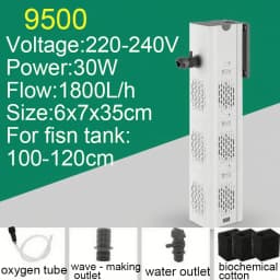 Aquarium Filter Pump Fish Tank Submersible Silent Air Oxygen Aerator Internal Water Pump Aquarium Air Pump Wave Maker 220v