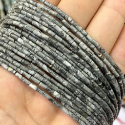 Natural Stone Beads 2x4mm Hematite Agate Jasper Crystal Cylinder Tube Loose Spacer Bead for Jewelry Making Diy Bracelet Necklace