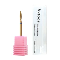 HYTOOS 2mm Long Flame Cuticle Clean Nail Drill Bit, Titanium Russian Diamond Nail Bits Dead Skin Nail Cleaner Accessories Tool