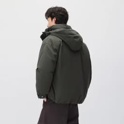 Semir Men Down Jacket 80 Percent Down Fill Drawstring Hooded Solid Color Workwear Large Pocket 2026 New Winter Daily Wear