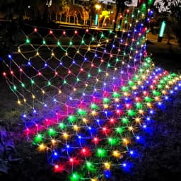 Solar or EU Plug Net Light Mesh Fairy Lights Waterproof Garland With 8 Modes Timer Christmas Decorations For Home 3M*2M Holiday