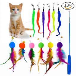Kitten Toys Variety Pack Funny Cat Stick Scalable Cat Pole Plush Toy Feather Replacement Head Interactive Fun Pet Supplies