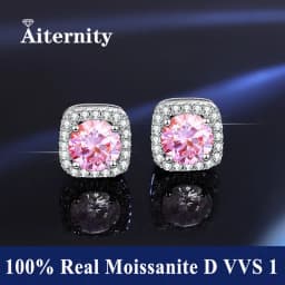 100% Moissanite S925 Sterling Silver Stud Earrings For Women And Men With 2 Certificates Pass Diamond Tester Pen Fine Jewelry