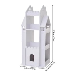 Voltsify 4-Tier Castle Kids Rotating Bookshelf Storage Organizer Rack