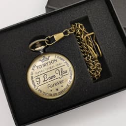 Best Gift Quartz Pocket Watch Chain To My Son Necklace Fob Watches Men Children's Day Kids Boy Gift Present Reloj De Bolsillo