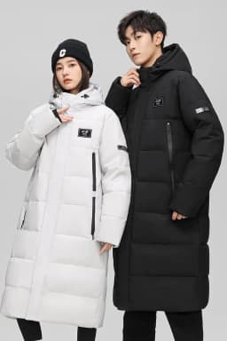 New Winter Couple White Duck Down Windproof Parkas Down Jacket Men's Long Thickened Extreme Winter Coat Oversized HOOD Collar