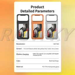 HD NFC E-ink Screen Four Colors Image Transmission For Iphone 17 Pro Max 17Pro 17 DIY Cases Battery Free