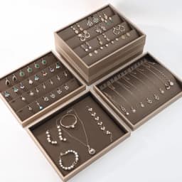 PU Leather Jewelry Display Tray for Drawer Counter Top Pendant Earrings Necklace Ring Organizer Bracelet Holder Storage Showcase