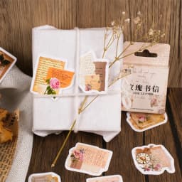 46Pcs Flower Envelope & Letter Stickers per Box for Junk Journal Diary Planner Scrapbooking Decorative DIY Craft