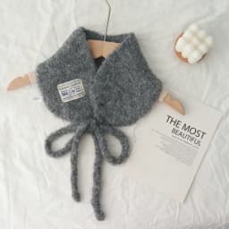 Korean Style Cute Multi-Purpose Lamb Wool Lace-up Scarf Earmuffs Female Warm All-Matching Face-Looking Small Earmuffs Hat Scarf