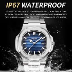 BINBOND Orginal Luminous Waterproof Sturdy Stainless Steel Strap Quartz Wristwatches For Men Luxury Auto Date Men's Watch Reloj