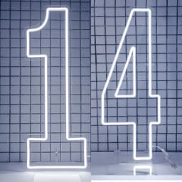 Extra-Large LED Neon Numbers Sign 76cm/100cm Stand up & Wall Mounted for Birthday Wedding Celebration Party Decor