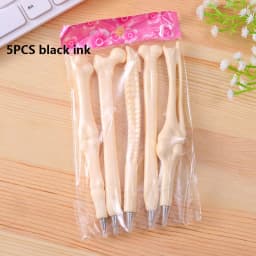 5Pcs/Set Funny Lifelike Bone Shape Ballpoint Pen School Office Writing Supplies Gift Stationery