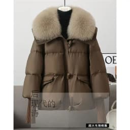 Winter New 2025 Down Cotton Jacket Short Parka Coat Western Korean Version Loose Cotton Jacket Big Fur Collar Thick Overcoat