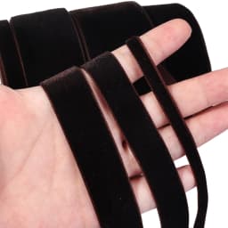 5-10Yards/roll Velvet Ribbons Deep Brown Color Single Face Flocking Webbing Decora For DIY Christmas Crafts Wrapping Decoration
