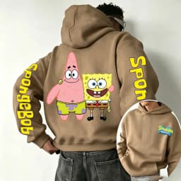 SpongeBob SquarePants and Patrick Star Cartoon Anime 2026 New Spring and Autumn Men's and Women's Fashion Hooded Sports Hoodies